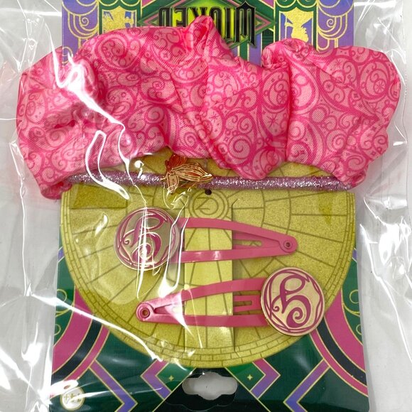 Wicked Hair Accessory Set Glinda Or Elphaba Clips Scrunchie Hair Ties Pink Green - Picture 6 of 11